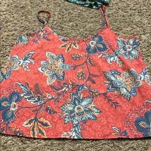 Orange patterned tank top
